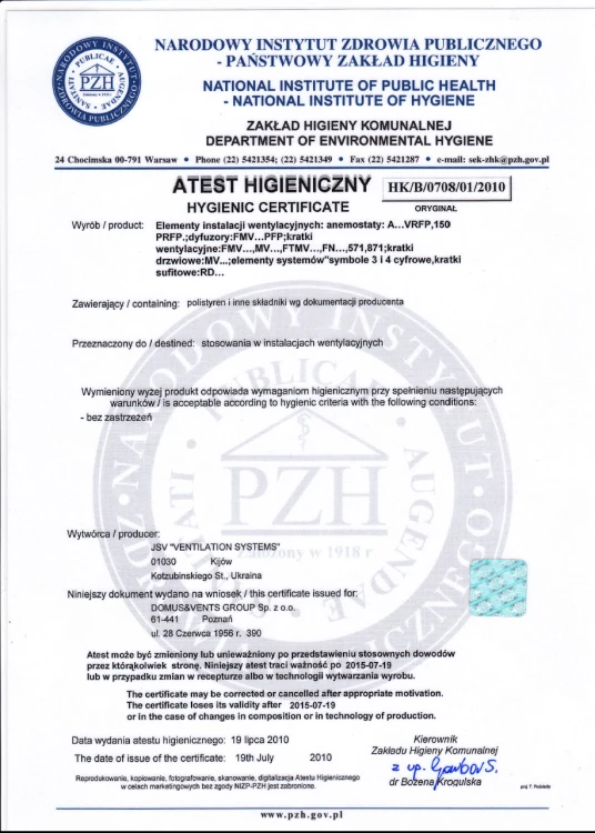 Atest higieniczny_elementy_PCV