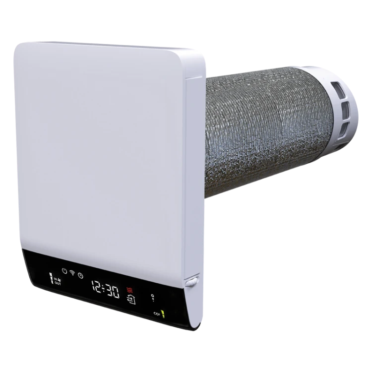 FRESHPOINT 200-E PRO - ściana 200*-440mm - jednostka wentylacji decentralnej z wymiennikiem miedzianym , matą grzewczą WIFI, czujnikiem wilgotności, CO2 oraz VOC