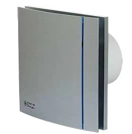 Silent 200 CHZ Design Silver - cichy wentylator łazienkowy z czujnikiem wilgoci i opóźnieniem czasowym